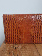 Load image into Gallery viewer, Vintage Medium Brown Croc Leather Bag