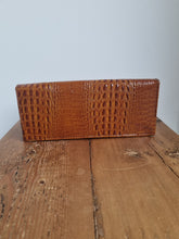 Load image into Gallery viewer, Vintage Small Brown Croc Leather Bag