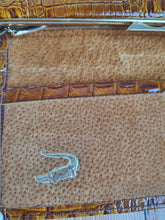 Load image into Gallery viewer, Vintage Small Brown Croc Leather Bag