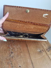 Load image into Gallery viewer, Vintage Small Brown Croc Leather Bag