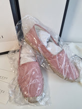 Load image into Gallery viewer, BNWT Authentic Genuine Gucci Pink Cloth Espadrilles with Packaging 8.5/9