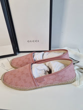 Load image into Gallery viewer, BNWT Authentic Genuine Gucci Pink Cloth Espadrilles with Packaging 8.5/9