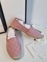 Load image into Gallery viewer, BNWT Authentic Genuine Gucci Pink Cloth Espadrilles with Packaging 8.5/9