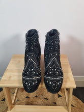 Load image into Gallery viewer, Sergio Todzi Crystal Embellished Gem Black Ladies Boots 6