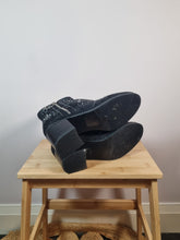Load image into Gallery viewer, Sergio Todzi Crystal Embellished Gem Black Ladies Boots 6