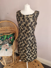 Load image into Gallery viewer, True Vintage Kitty Copeland 1960s Gold/Black Brocade Dress