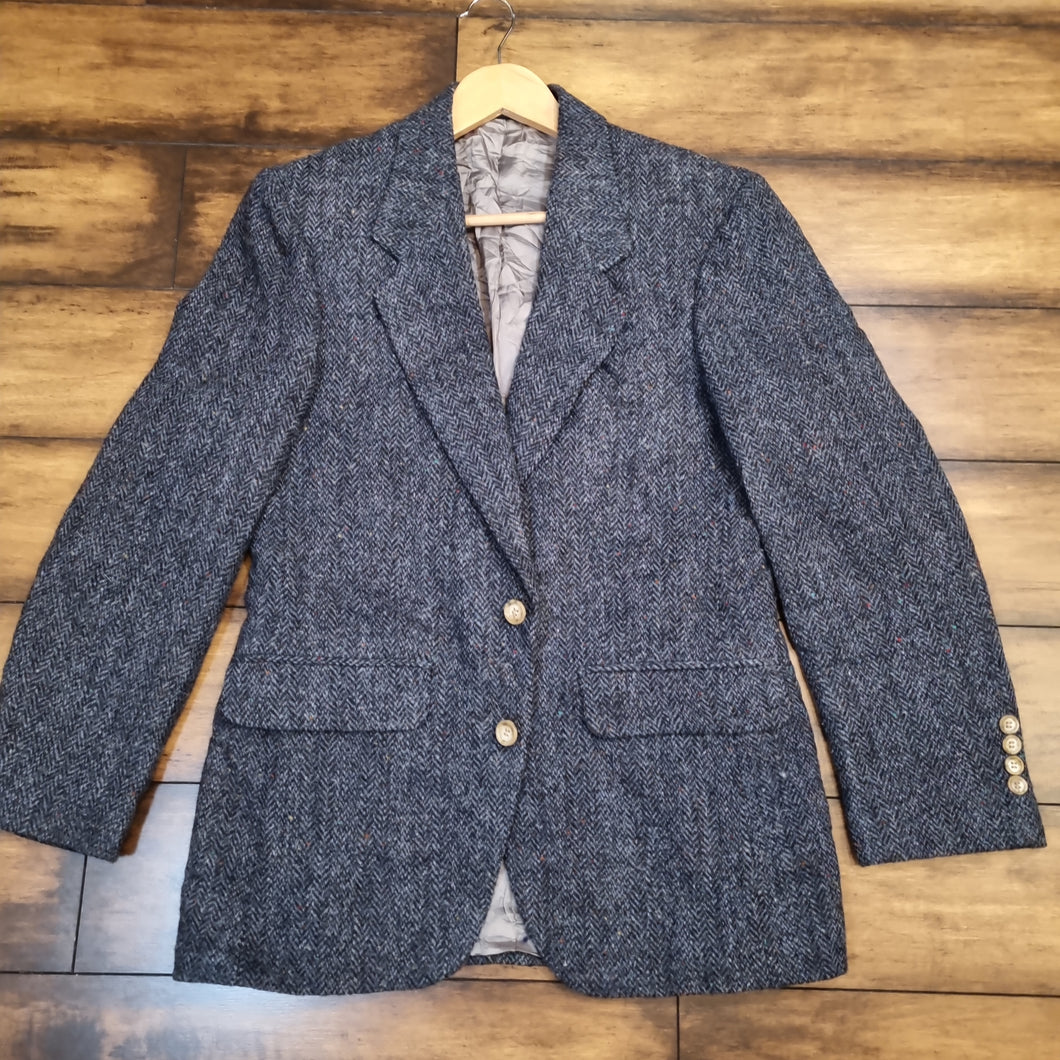 Vintage Blue Harris Tweed Blazer