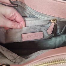 Load image into Gallery viewer, Michael Kors Kellen Med Satchel light peach saffiano leather bag Rrp £320
