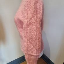 Load image into Gallery viewer, Vintage Mohair pink ribbon &amp; pearl jumper 6-10
