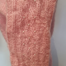 Load image into Gallery viewer, Vintage Mohair pink ribbon &amp; pearl jumper 6-10
