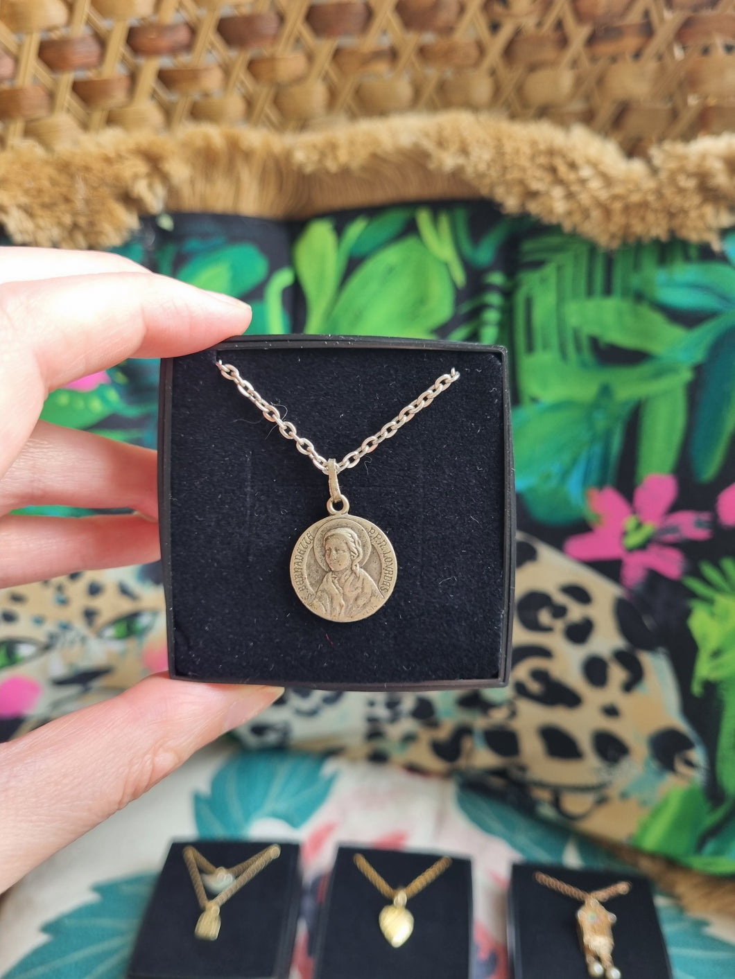 Saint Bernadette 2 sided charm Necklace