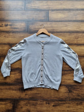 Load image into Gallery viewer, Karen Millen Cashmere Blend Grey Silver sequin Cardi 12
