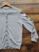 Load image into Gallery viewer, Karen Millen Cashmere Blend Grey Silver sequin Cardi 12
