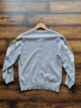 Load image into Gallery viewer, Karen Millen Cashmere Blend Grey Silver sequin Cardi 12
