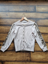 Load image into Gallery viewer, Karen Millen Cashmere Blend Gold Cardi 8/10
