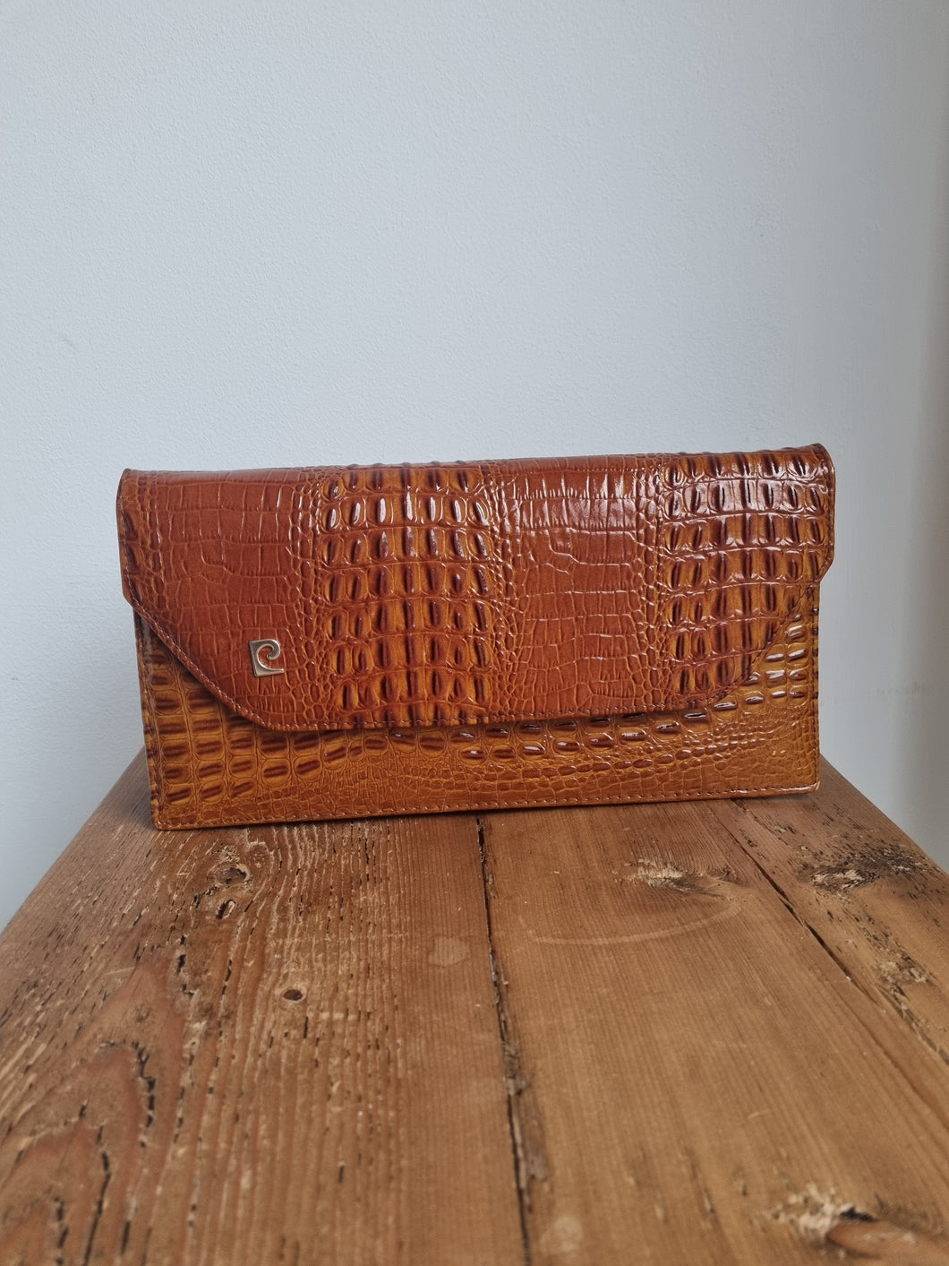 Vintage Medium Brown Croc Leather Bag