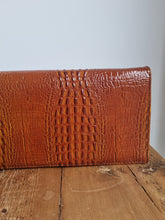 Load image into Gallery viewer, Vintage Medium Brown Croc Leather Bag
