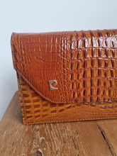 Load image into Gallery viewer, Vintage Medium Brown Croc Leather Bag
