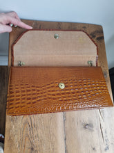 Load image into Gallery viewer, Vintage Medium Brown Croc Leather Bag
