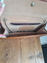 Load image into Gallery viewer, Vintage Medium Brown Croc Leather Bag
