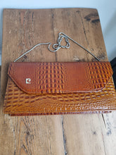 Load image into Gallery viewer, Vintage Medium Brown Croc Leather Bag
