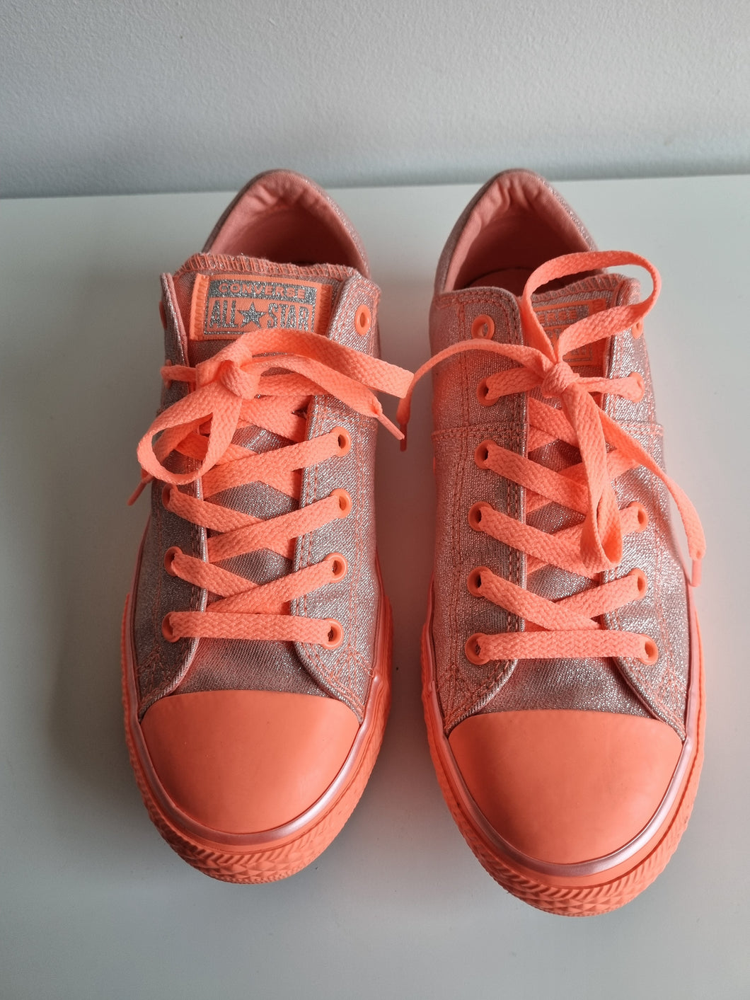 Converse All Stars Chuck Taylor Neon Orange Ladies Trainers 4.5