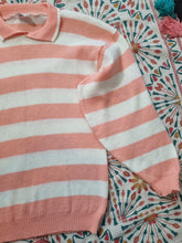 Load image into Gallery viewer, Vintage Breton Stripe Collared Orange Ladies Jumper 12
