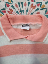 Load image into Gallery viewer, Vintage Breton Stripe Collared Orange Ladies Jumper 12
