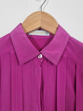 Load image into Gallery viewer, Aquascutum Vintage Pintuck Fuchsia Collared Ladies Shirt 12
