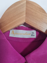 Load image into Gallery viewer, Aquascutum Vintage Pintuck Fuchsia Collared Ladies Shirt 12

