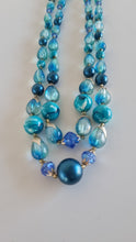 Load image into Gallery viewer, Murano Blue Glass Style Beaded Necklace
