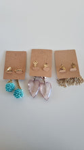 Load image into Gallery viewer, Long Drop Trio Clipon Earrings
