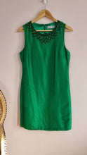 Load image into Gallery viewer, Wallis 100% Silk Emerald Green Beaded Embellished Dress 12
