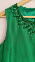 Load image into Gallery viewer, Wallis 100% Silk Emerald Green Beaded Embellished Dress 12
