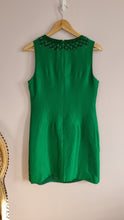 Load image into Gallery viewer, Wallis 100% Silk Emerald Green Beaded Embellished Dress 12

