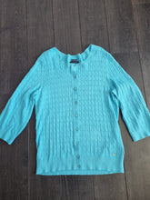 Load image into Gallery viewer, Tommy Hilfiger Blue Cable Knit Ladies Cardigan XXL
