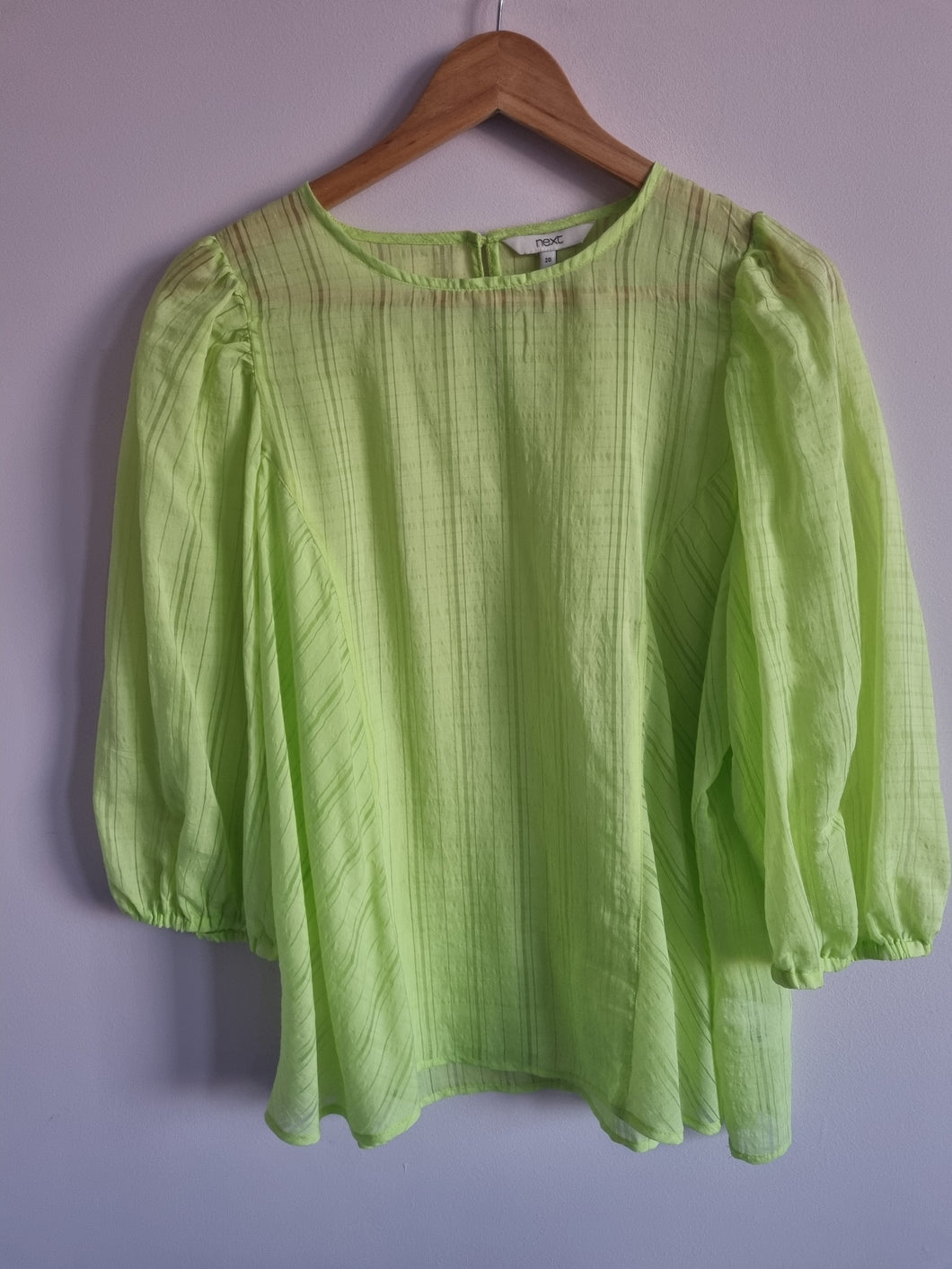 NEXT Lime Green Sheer Summer Ladies Top 20