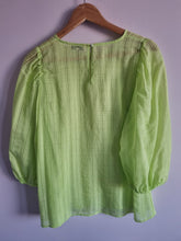 Load image into Gallery viewer, NEXT Lime Green Sheer Summer Ladies Top 20
