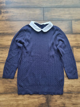 Load image into Gallery viewer, Tommy Hilfiger Navy Cable Knit Jumper with removeable Collar Ladies XL
