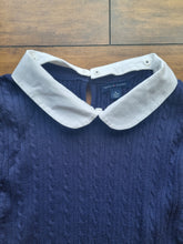 Load image into Gallery viewer, Tommy Hilfiger Navy Cable Knit Jumper with removeable Collar Ladies XL
