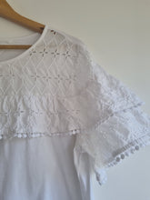 Load image into Gallery viewer, Tommy Hilfiger Denim Y2K Lace Frilly Embroidered Ladies Blouse T shirt XL
