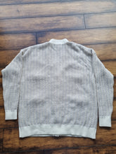 Load image into Gallery viewer, River Island Cream Gold Woven Knitted Pearl Button Ladies Cardigan M
