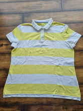 Load image into Gallery viewer, Tommy Hilfiger Bundle of 2 Ladies Yellow Striped Polo Shirts XL
