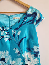 Load image into Gallery viewer, Jacques Vert Blue Floral Evening Wedding Guest Occasion Formal Dress 14
