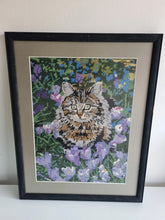 Load image into Gallery viewer, Vintage Cat Crossstitch Tapestry Embroidered Frame
