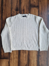 Load image into Gallery viewer, Mango Cream Knitted Crochet Style Round Neck Jumper S
