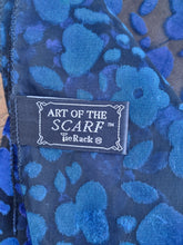 Load image into Gallery viewer, Devore Ombre Blue Velvet Sheer Dress Scarf
