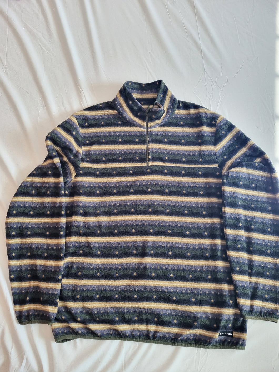 Woods Green Stripe Vintage Fleece XL