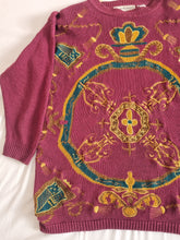 Load image into Gallery viewer, Vintage Purple Heavily Embroidered Ladies Jumper 14/16

