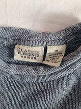 Load image into Gallery viewer, Blue Patchwork Embroidered Vintage Knit Ladies Jumper XL
